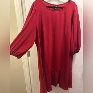 Connected Apparell Women’s Size 24 Red Shift Dress. NWT